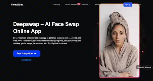 Deepswap homepage
